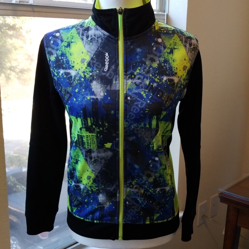 REEBOK BLACK/MULTI FULL ZIP JACKET